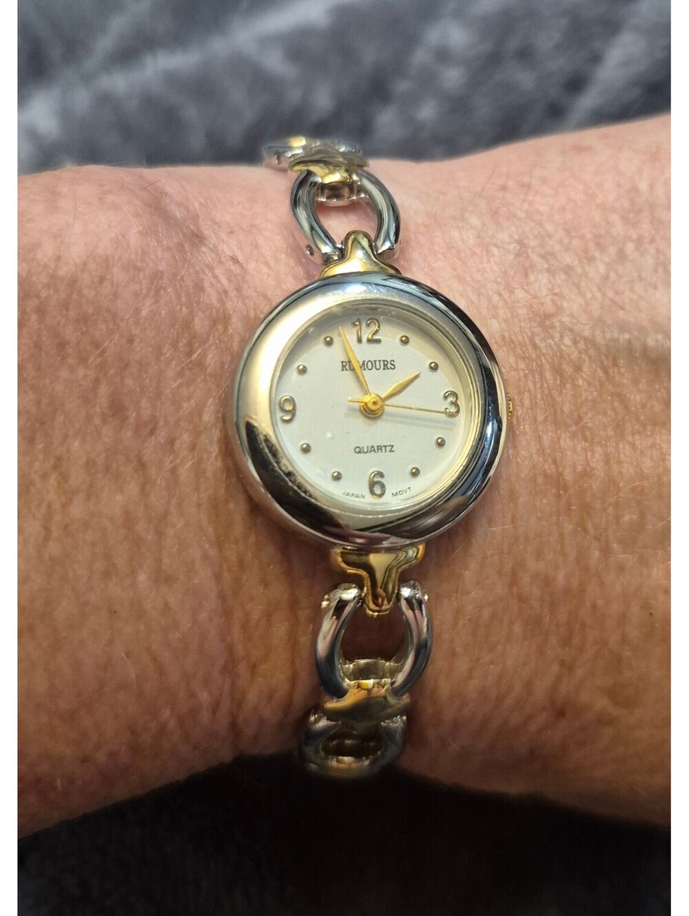 Rumours Ladies Quartz Watch Silv & Gold Tone Chain Link Band